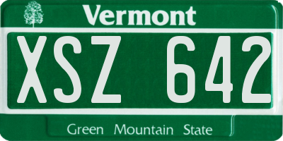 VT license plate XSZ642
