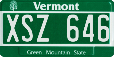 VT license plate XSZ646