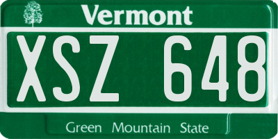 VT license plate XSZ648