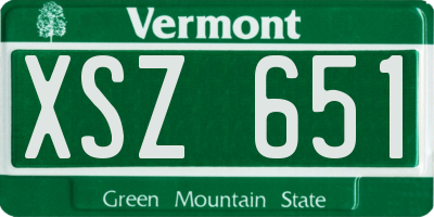 VT license plate XSZ651
