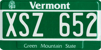 VT license plate XSZ652