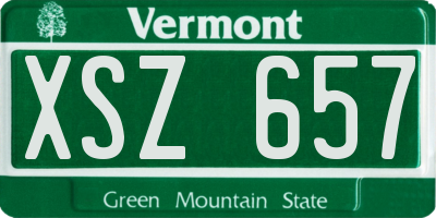 VT license plate XSZ657