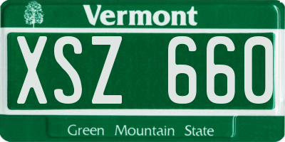 VT license plate XSZ660