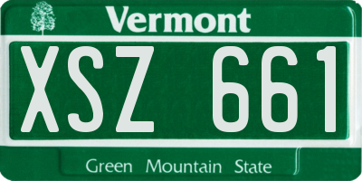 VT license plate XSZ661