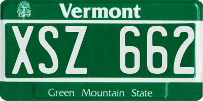 VT license plate XSZ662