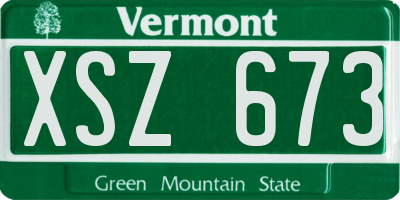 VT license plate XSZ673