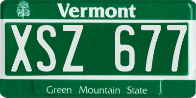 VT license plate XSZ677