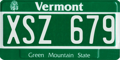 VT license plate XSZ679