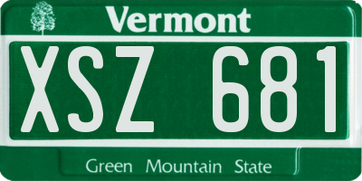 VT license plate XSZ681