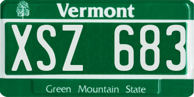 VT license plate XSZ683