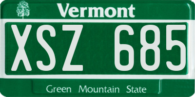 VT license plate XSZ685