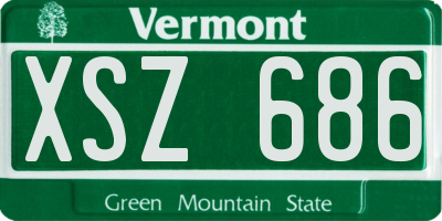 VT license plate XSZ686