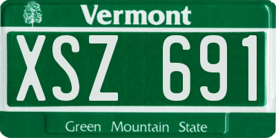 VT license plate XSZ691