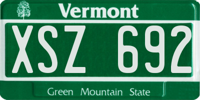 VT license plate XSZ692