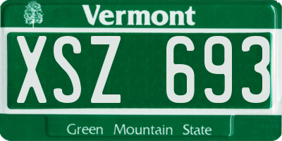 VT license plate XSZ693