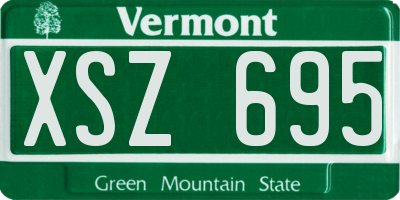 VT license plate XSZ695