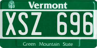 VT license plate XSZ696