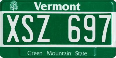 VT license plate XSZ697