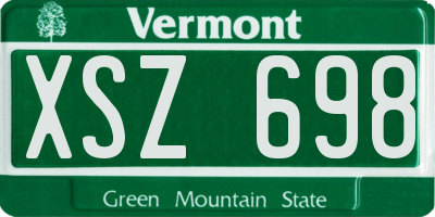 VT license plate XSZ698