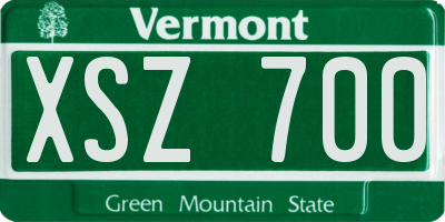 VT license plate XSZ700