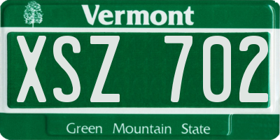 VT license plate XSZ702