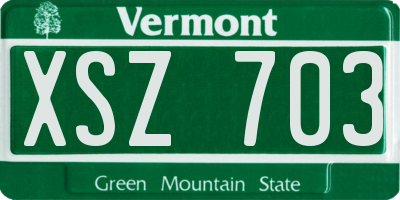 VT license plate XSZ703