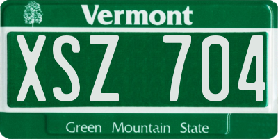 VT license plate XSZ704