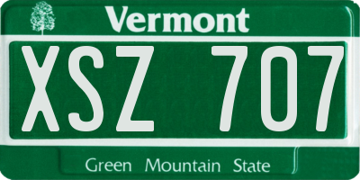 VT license plate XSZ707