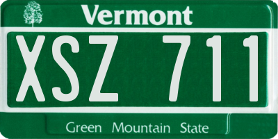 VT license plate XSZ711