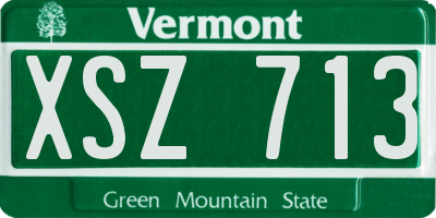 VT license plate XSZ713