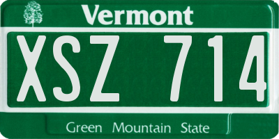 VT license plate XSZ714