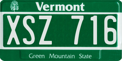 VT license plate XSZ716