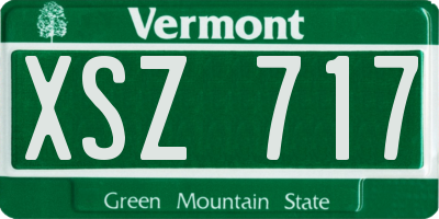 VT license plate XSZ717