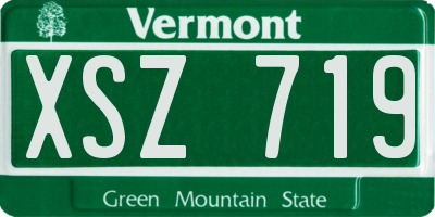 VT license plate XSZ719