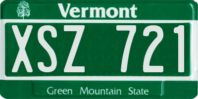 VT license plate XSZ721