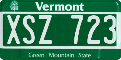 VT license plate XSZ723