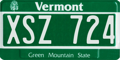 VT license plate XSZ724