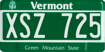 VT license plate XSZ725
