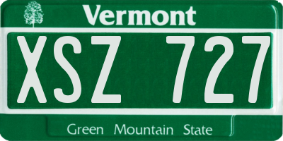VT license plate XSZ727