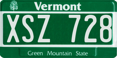 VT license plate XSZ728