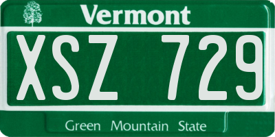 VT license plate XSZ729