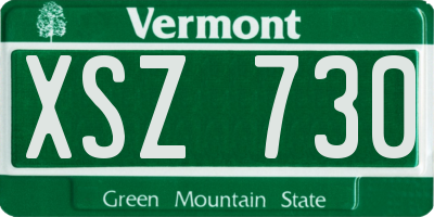 VT license plate XSZ730