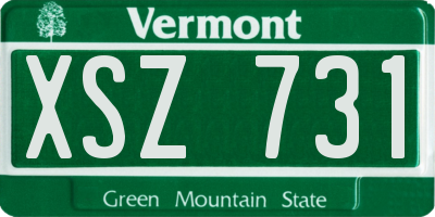 VT license plate XSZ731