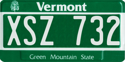 VT license plate XSZ732