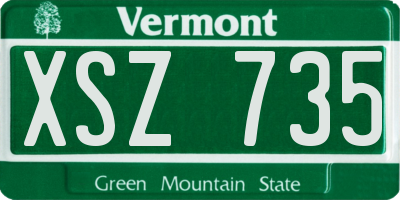 VT license plate XSZ735