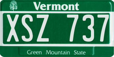 VT license plate XSZ737