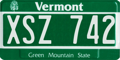 VT license plate XSZ742