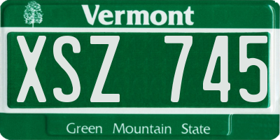 VT license plate XSZ745