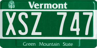 VT license plate XSZ747