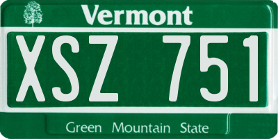 VT license plate XSZ751